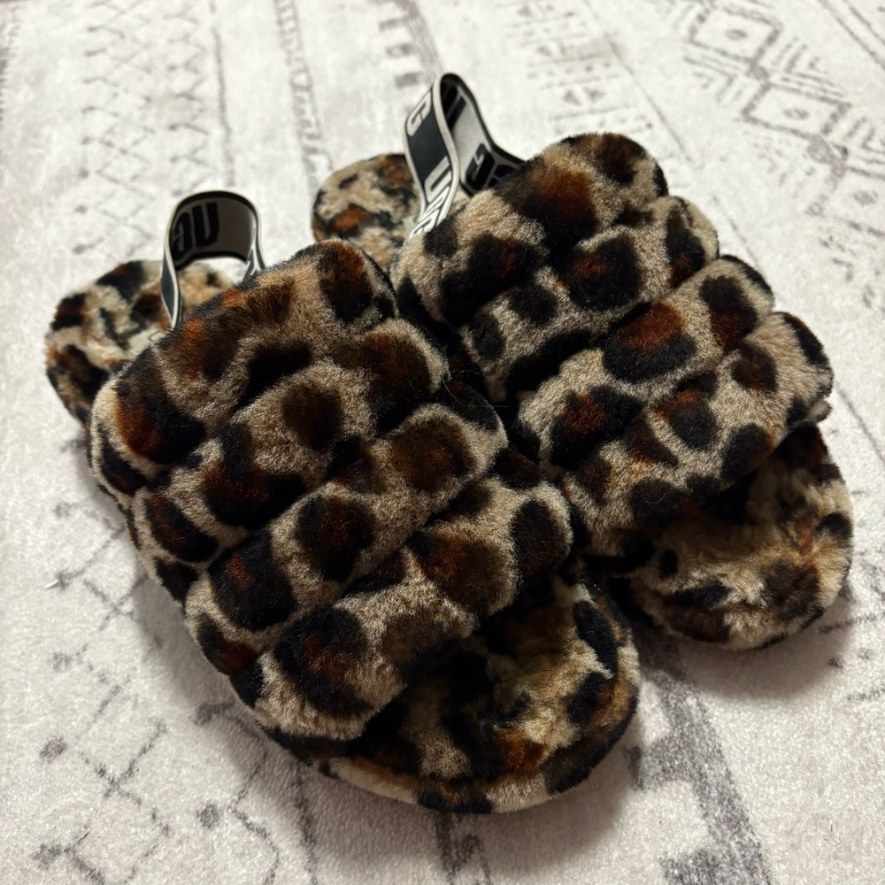 Fluff Yea UGG Leopard Slide